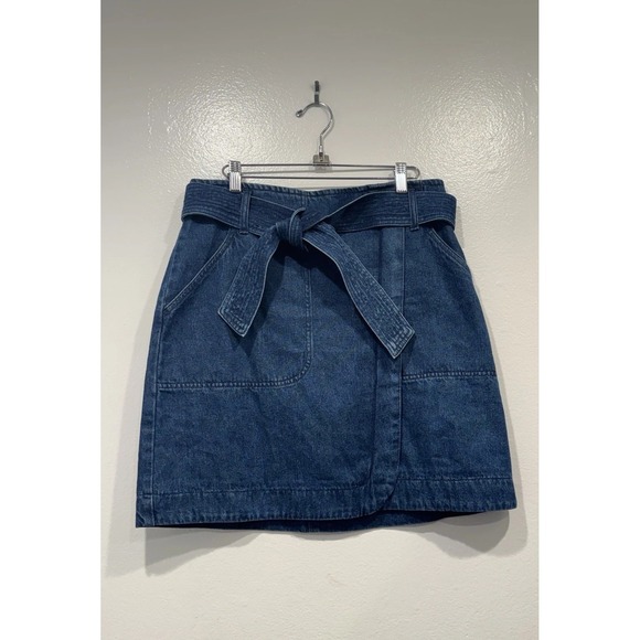 CAbi Dresses & Skirts - Cabi Skirt Womens Blue Edie Spring 2025 Belted Denim Style# 6796 Pockets Size 6